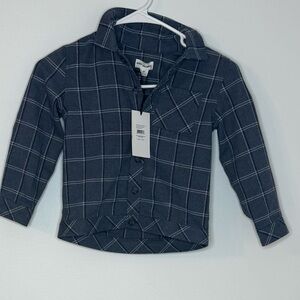 Classic Navy Checkered Kids Button Down Shirt